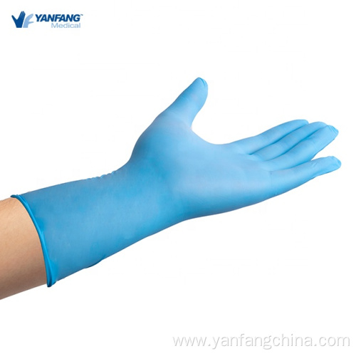 Chlorine Washing Brilliant Blue Nitrile Protective Gloves